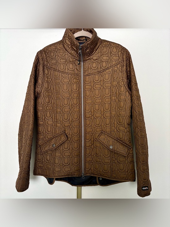 Kerrits Jackets & Blazers - KERRITS Equestrian Brown Horseshoe Quilted Riding Jacket Carob Size Large EUC